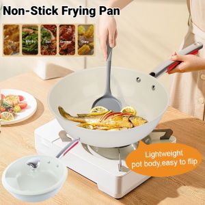 28cm Shell Pebble Multi-Functional Ceramic Non-Stick Frying Pan Ceramic Wok Suitable for All Stovetops
