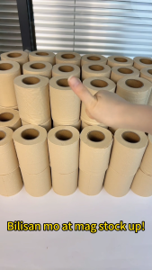 PAILO 64 Roll Paper Toilet Paper Natural Bamboo Pulp Core Household Napkin Kitchen Paper