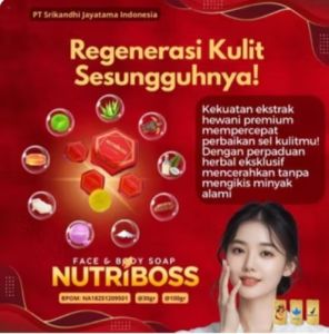NUTRIBOSS FACE & BODY SOAP 1 PCS 30 GRAM REGENERASI KULIT SECARA ALAMI ORIGINAL