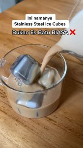 2pcs Es Batu Stainless Steel Ice Cube Pendingin Reuseable Anti Cair by Einstein-Store