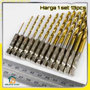 Mata Bor Set Mata Bor Power Drill Steel Titanium Hex Shank 13pcs / The drill bit set drill bit power drill steel titanium hex shank 13PCs / mata bor 1 set lengkap