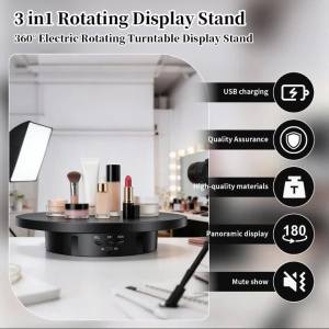 3 in 1 Electric Rotating Display Stand 360 Degree USB/Battery Turntable Holder Jewelry Display Stand Base for Photography Shoot