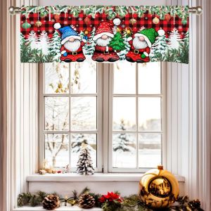 VIKAMA Màu Xanh Nhạt Người Tuyết Let It Snow Chim Trang Trí Bóng Giáng Sinh Rèm Ngắn Dễ Thương Màu Pastel Mùa Đông Lễ Hội Trang Trí Nhà Polyester Valance