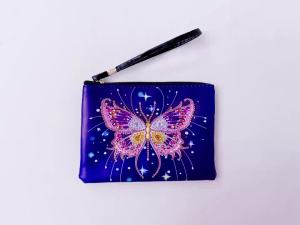 DIY Mandala Tranh Gắn Đá Ví Da PU Túi Đựng Mỹ Phẩm Với Pha Lê Ren Dành Cho Nữ Phong Cách Châu Âu Túi Cầm Tay Bộ Nghệ Thuật