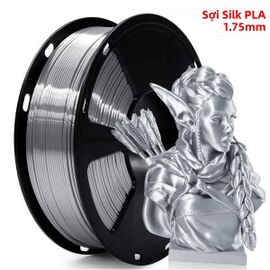 Sợi Nhựa PLA Silk Silver Dùng Cho Máy In 3D Đường Kính 1.75mm Trọng Lượng 250g/500g/1Kg Đóng Gói Chân Không Dùng Làm Vật Liệu In 3D