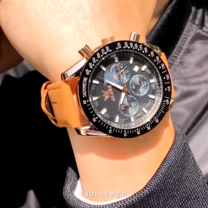 OLEVS Jam Tangan Pria Original 9957 Anti Air Kulit Keren Luxury Chronograph Watch Men Multifungsi