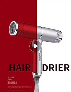 2025 Professional High-Power Ionic Portable Hair Dryer Blue Light Fast Drying New Concept for Hotels Metal Material Hot Sale