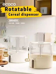 Rotatable Cereal Container Storage 6-grid Quantitative Rice Dispenser 7.2L/9.6L Tight Sealed (ECOCO by renemos)