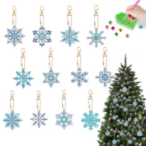 other | 12-Piece Diamond Painting set Keychain Christmas pattern acrylic Material family Pendant Decoration Christmas party Suppli