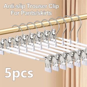HOHODALINK 5pcs Hanger Celana Gantungan Baju Jepit dan Hanger Jepit Besi Kawat Besi Pants Hanger Clip Stainless Hanger Jepit Multifungsi/ Hanger Coating Premium Anti Karat/hanger baju