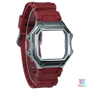 High quality rubber strap Compatible with AE1200 AE1300 Watch Case Silver Solid Color Silicone resin silicone watch band 18mm