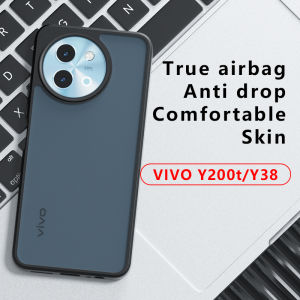 Case for Vivo Y38 Y58 T3x 5G Y200i Y200t Matte Back Cover Anti-fingerprint Fine-hole Camera Protection Anti-drop Air Cushion in The Four Corners Shockproof Protective Case