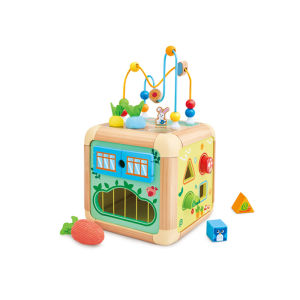Hape | Educational Baby Farm Game Cube Bead Maze