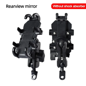 Universal Motorcycle Bike Phone Holder Aluminum Bicycle Riding Handlebar Clamp Rearview Mirror Navigation Bracket GPS Shockproof