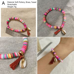 DaVee | Handmade bracelet Natural stones bracelet turquoise Colorful Bohemian Soft Pottery Ethnic bracelet