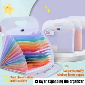 Long Expanding File Organizer with 13 Layers Expanding File Folder Desktop Accordion Folders Home College School Office Supplies