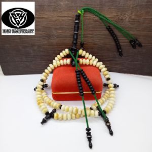 Tasbih tijani batu marjan putih kombinasi yuser black
