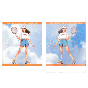Customized Printable Clear Photo Cards Transparent Gold Foiled Acrylic PET PVC