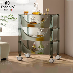 Esonio Nordic Acrylic Multi-layer Mobile Storage Rack Home Snacks Vegetables Small Cart Resin Floor-standing Bathroom Organizer