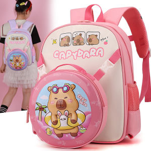 Cute Cartoon Kids Backpack for School Adjustable Shoulder Straps Removable Coin Purse Girls Crossbody Bag Animal Pattern
