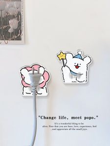 Cute Kitchen Power Plug Hook Wire Organizer Wall Mounted No Drilling Required Cable Management Fixator POPO Cat Brand