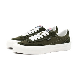 Vision Street Wear Flat Top Low Cut Canvas Skate Shoes in Olive Green for Men And Women Street Sports Style with Faux Suede