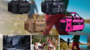 Goture Waterproof 600D Fishing Tackle Bag Thickened Large Capacity Camping Shoulder Bags Fishing Gear Storage Bag Gifts for Men