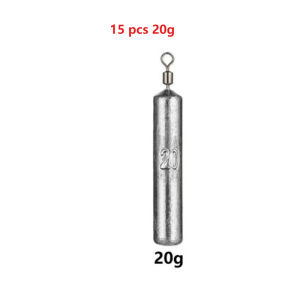 15 Chiếc Drop Shot Sinkers Kit 3.5G-20G Ống Hình Trụ Plumb Mặt Dây Kim Loại Jig Biển Giải Quyết Phụ Kiện Câu Cá