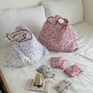 Large Portable Foldable Nylon Shopping Bag Lightweight Cartoon Eco-friendly Bag Mildly Waterproof for Vegetable Shopping