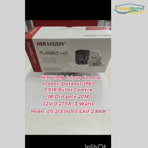<SG LOCAL SELLER> HIKVISION Outdoor CCTV Camera - [ Model No: DS-2CE16D0T-EXIF] + 1080P / 2 MegaPixel Resolution Day (Color) / Night (Black and White) with Infrared night vision  supports Dahua CVI TVI AHD and Analog Mode. - Lazada