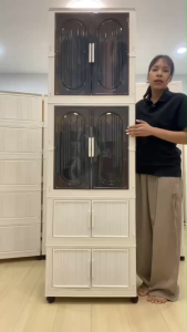 ตู้เสื้อผ้าพร้อมลิ้นชัก รหัส RDY602-2  ตู้เก็บเสื้อผ้า ตู้เก็บของพลาสติก  ตู้แบบประตูเปิดปิดได้