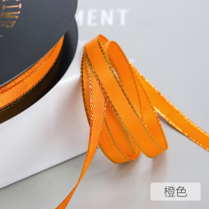 Ruộng Băng Grosgrain Viền Vàng Bạc 45 Mét/cuộn Rộng 1/4 Inch (6mm) Chất Liệu Polyester Dùng Để Làm Quà Tặng Trang Trí Giáng Sinh Đám Cưới Làm Nơ Tự Làm