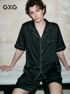 GXG | Mens Satin Icy Silk Short Sleeve T恤Sleepwear Set