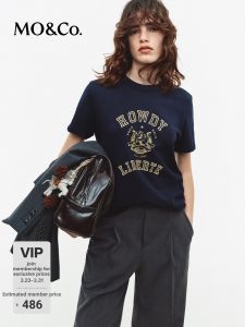 MO&Co. | Vintage Washed Print Cotton Round Neck T-Shirt
