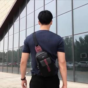 Kangaroo Luxury Brand Man Chest Bag Leather Crossbody Bag For Men Travel Sling Bag Black Brown Messenger Shoulder Bag Male