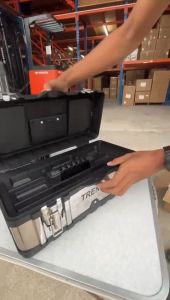 TRENY 14-17-19 Stainless steel tool box PVC/Iron Tool Box Home Tool Storage & Shelving Mano Heavy Duty ToolBox