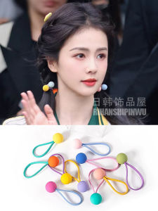 Wht Same Style Candy Color Hair Rope High Elastic Hair Band High Ponytail Rubber Band Does Not Hurt Hair Summer Dopamine Tide