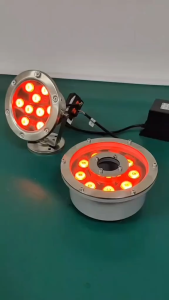 Đèn LED âm nước chân đế hắt chiếu sáng sân vườn hồ cá Koi 24VAC