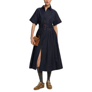 Đầm Denim Nữ Dáng Ôm Thanh Lịch Thiết Kế Mới Mùa Xuân Có Chi Tiết Dây Lưng Thời Trang Đầm Dự Tiệc Nữ