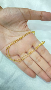 Noin - Gelang Titanium Wanita Dewasa Anti Karat Gold Manik-Manik Bulat Kecil Sederhana Untuk Wanita Yang Cocok Untuk Dipakai Sehari-hari