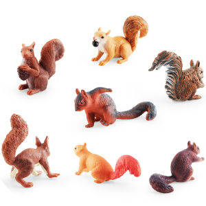Miniature Squirrel Food Toy Realistic Animal Model Desktop Decoration Childrens Plaything Collectible Gift Đồ Chơi Mô Hình Động Vật