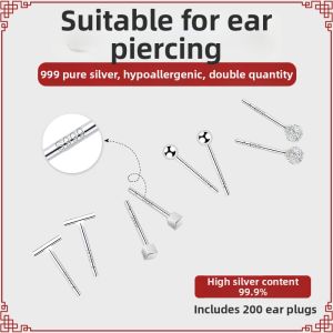 MIXIER | 999 Pure Anti-Clogging Silver Earrings Small
