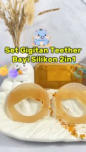 Momosee Gigitan Teether Bayi BPA Free Silikon 2in1 Teether Bayi Tekstur Mainan Genggam Bayi WJ043