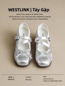 Ballet Style Elevating Mary Jane Flat Bow 2026 New Model