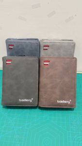 Baellerry Bifold Wallet D3241 Dompet Uang Tebal Lipat Zipper Muat Banyak Bahan Sintetis Lembut