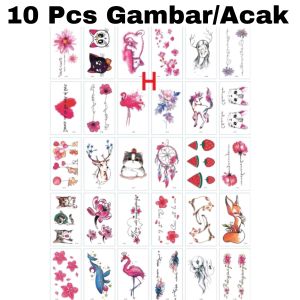 10 Lembar Tato Temporer Tattoo Temporary Tahan Air Seri H Kecil