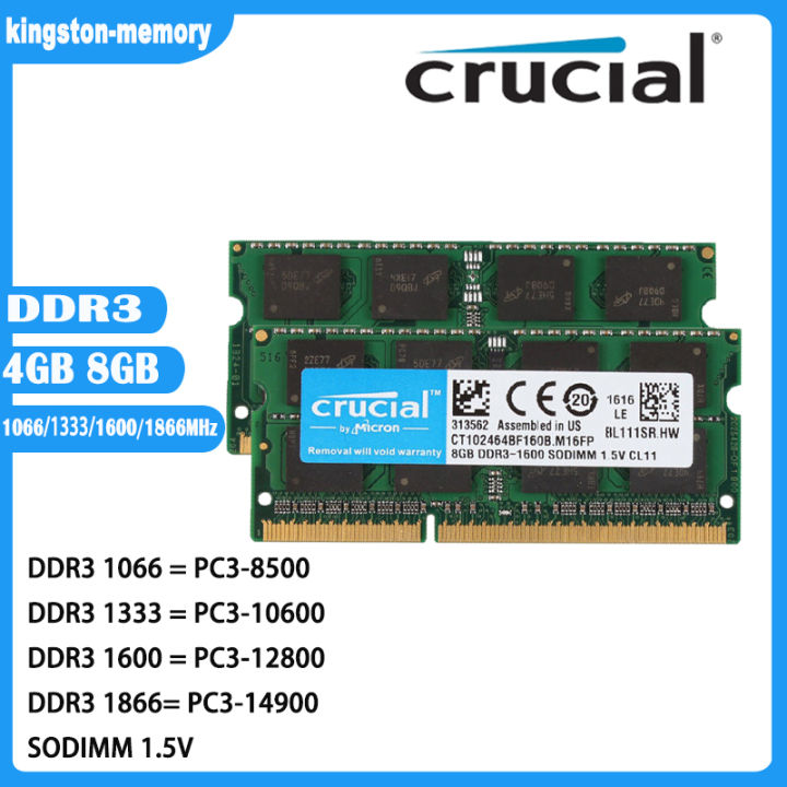 Kingston Ddr3 8gb Sodimm 1333 8gb 2rx8 Pc3 Ram 10600s PC3-10600