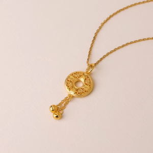 Chow Sang Sang 周生生 999.9 24K Pure Gold Cultural Blessings Safety Knot Pendant for Women 91007P Price-by-Weight 4.11g Gold [Necklace not Included]