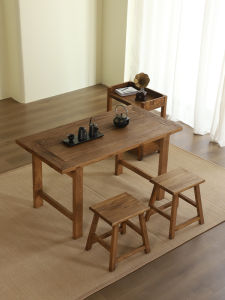 Wabi Sabi Style Antique Elm Tea Table Furniture