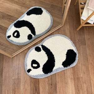 VIKAMA Adorable Panda Doormat Non-slip Absorbent Entrance Mat For Hallways Bedroom Entrances & Bedside Cartoon Home Home Decor